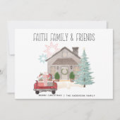 Kerstmis  Rood, speciaal aangepast vrachtwagen Lan Feestdagenkaart (Voorkant)