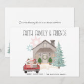 Kerstmis  Rood, speciaal aangepast vrachtwagen Lan Feestdagenkaart (Voorkant / Achterkant)