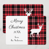 Kerstmis Rood Tartan Schotse Ruitpatroon Witte Her (Voorkant / Achterkant)