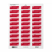 Kerstmis Rood Verstoorde Witte Snowflake Etiket (Full Sheet)