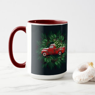 Kerstmis Rood Vrachtwagen Latte Mok