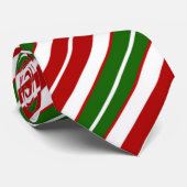Kerstmis Rood, Wit en Groen Kerststrepen Stropdas (Opgerold)