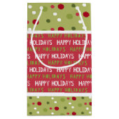 Kerstmis Rood, Wit en Groen Klein Cadeauzakje (Achterkant)