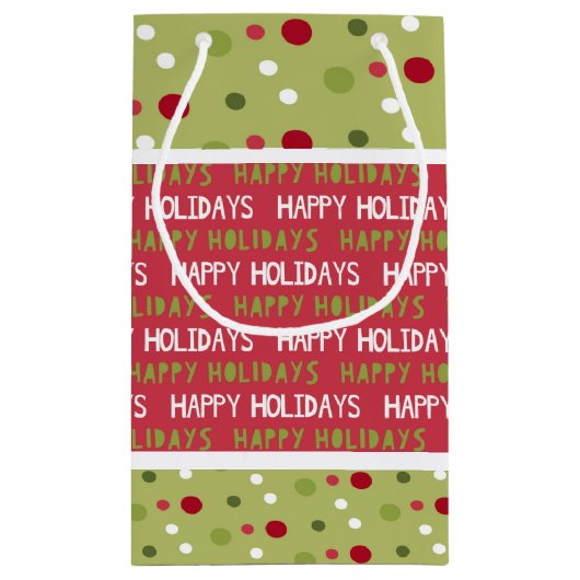 Kerstmis Rood, Wit en Groen Klein Cadeauzakje (Achterkant)