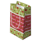 Kerstmis Rood, Wit en Groen Klein Cadeauzakje (Voorkant Gekanteld)