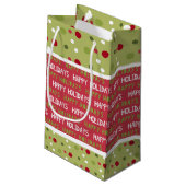 Kerstmis Rood, Wit en Groen Klein Cadeauzakje (Achterkant Gekanteld)