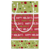 Kerstmis Rood, Wit en Groen Klein Cadeauzakje (Voorkant)