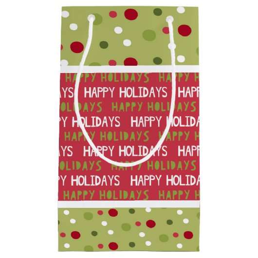 Kerstmis Rood, Wit en Groen Klein Cadeauzakje (Voorkant)