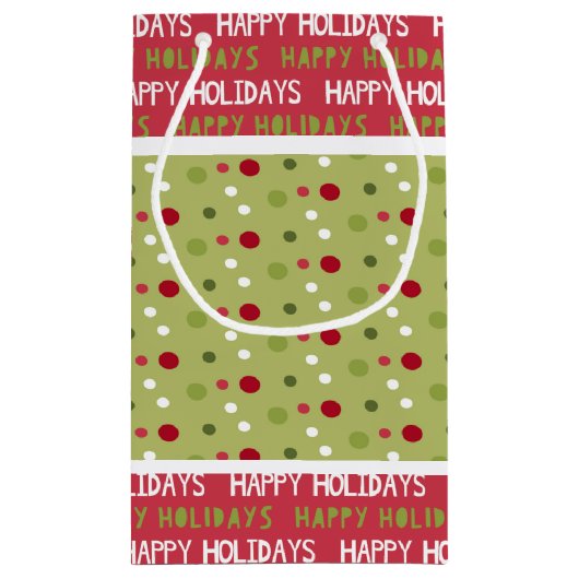 Kerstmis Rood, Wit en Groen Klein Cadeauzakje (Achterkant)