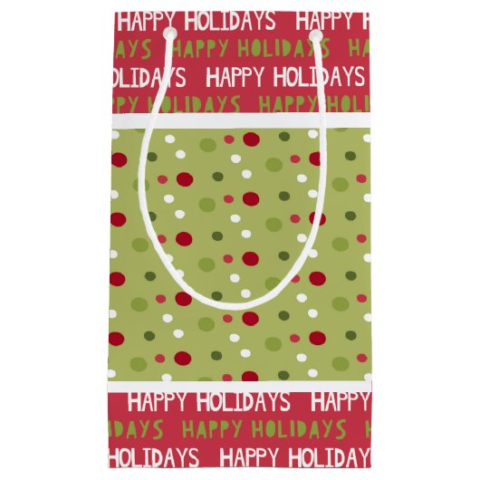 Kerstmis Rood, Wit en Groen Klein Cadeauzakje (Voorkant)