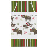 Kerstmis Rood, Wit en Groen Rendier en Streep Klein Cadeauzakje (Achterkant)