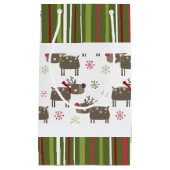 Kerstmis Rood, Wit en Groen Rendier en Streep Klein Cadeauzakje (Voorkant)