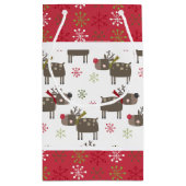 Kerstmis Rood, Wit en Groen Rendier Klein Cadeauzakje (Achterkant)