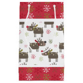 Kerstmis Rood, Wit en Groen Rendier Klein Cadeauzakje (Voorkant)