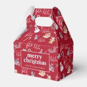Kerstmis Rood, Wit & Feestelijk Patroon Bedankdoosjes (Achterkant)
