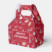 Kerstmis Rood, Wit & Feestelijk Patroon Bedankdoosjes (Voorkant Zijde)
