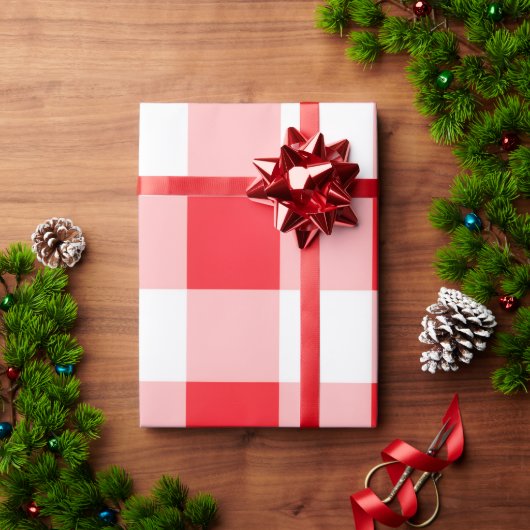 Kerstmis Rood Wit Geruit Cadeaupapier (Feestdagen Geschenken)
