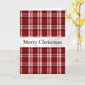 Kerstmis Rood Wit Geruit Kaart (Gele Bloem)