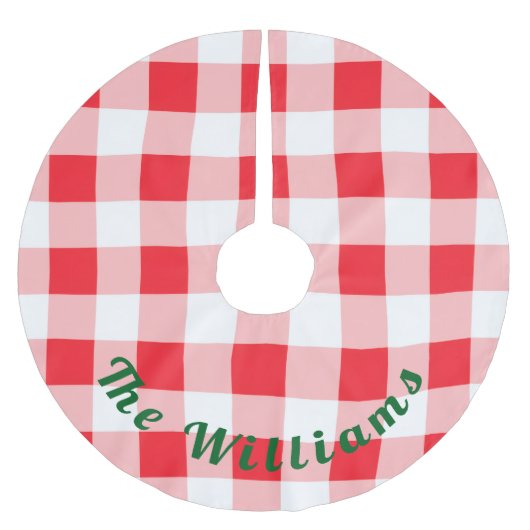 Kerstmis Rood Wit Geruit NAAM Kerstboom Rok (Voorkant)