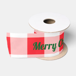 Kerstmis Rood Wit Geruit NAAM Satijnen Lint