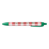 Kerstmis Rood Wit Geruit NAAM Zwarte Inkt Pen (Bodem)