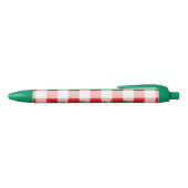 Kerstmis Rood Wit Geruit NAAM Zwarte Inkt Pen (Bovenkant)