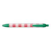 Kerstmis Rood Wit Geruit NAAM Zwarte Inkt Pen (Achterkant)