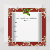 Kerstmis: rood wit goud groen kaart (Achterkant)