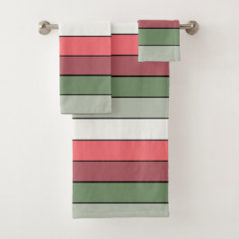 Kerstmis Rood Wit Groen Kleur op gestructureerd pa Bad Handdoek