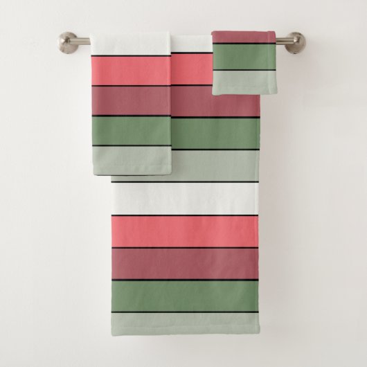 Kerstmis Rood Wit Groen Kleur op gestructureerd pa Bad Handdoek (Insitu)