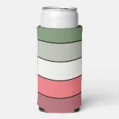 Kerstmis Rood Wit Groen Kleur op gestructureerd pa Seltzer Blikjeskoeler (Seltzer Voorkant)
