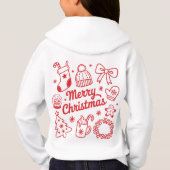 Kerstmis Rood & Wit Holiday Hoodie (Achterkant)