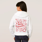 Kerstmis Rood & Wit Holiday Hoodie (Achterkant volledig)
