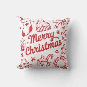 Kerstmis Rood & Wit Kerstkussen Kussen