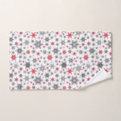 Kerstmis, rood, wit, sneeuwvlokken, winter bad handdoek (Handdoek)