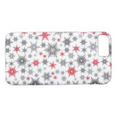 Kerstmis, rood, wit, sneeuwvlokken, winter, nieuw  Case-Mate iPhone case (Achterkant (Horizontaal))