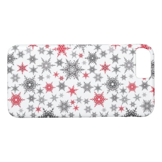 Kerstmis, rood, wit, sneeuwvlokken, winter, nieuw  Case-Mate iPhone case (Achterkant (Horizontaal))