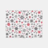 Kerstmis, rood, wit, sneeuwvlokken, winter, nieuw  fleece deken (Voorkant (Horizontaal))