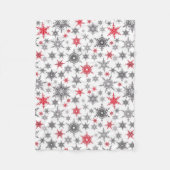 Kerstmis, rood, wit, sneeuwvlokken, winter, nieuw  fleece deken (Voorkant)