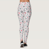 Kerstmis, rood, wit, sneeuwvlokken, winter, nieuw  leggings (Achterkant)