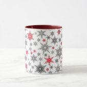 Kerstmis, rood, wit, sneeuwvlokken, winter, nieuw mok (Midden)