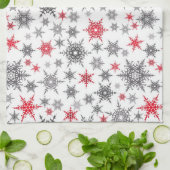 Kerstmis, rood, wit, sneeuwvlokken, winter, nieuw theedoek (Gevouwen)