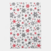 Kerstmis, rood, wit, sneeuwvlokken, winter, nieuw theedoek (Verticaal)