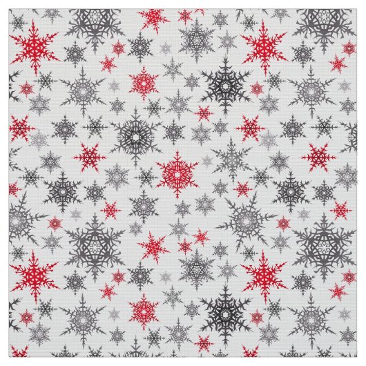 Kerstmis, rood, wit, sneeuwvlokken, winter stof (Swatch)
