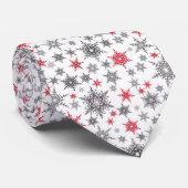 Kerstmis, rood, wit, sneeuwvlokken, winter stropdas (Opgerold)