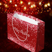 Kerstmis rood wit sprankelt naam groot cadeauzakje
