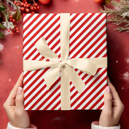 Kerstmis Rood Wit Strepen Patroon Gouden Tekst Xma Cadeaupapier