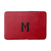 Kerstmis Rood Zwart Monogram Badmat (Voorkant)