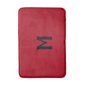 Kerstmis Rood Zwart Monogram Badmat (Voorkant Verticaal)