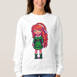 Kerstmis roodharig meisje sweatshirt